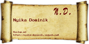 Nyika Dominik névjegykártya